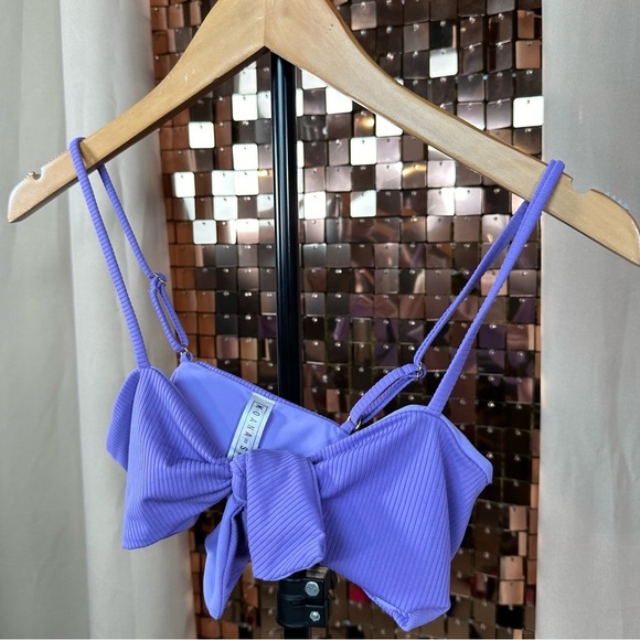 Koana Purple Textured Swimsuit Bikini Top Size Small - Picture 4 of 8